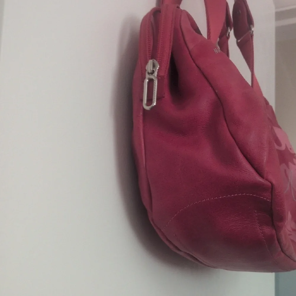 Vintage Italian Designer Mandarina Duck Red Leather Purse - Picture 6 of 11